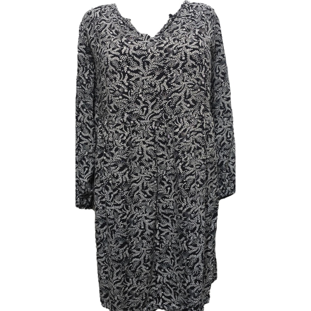 $50 Lot of 2 OLD NAVY long sleeve dress SET leopard floral black white brown XL
